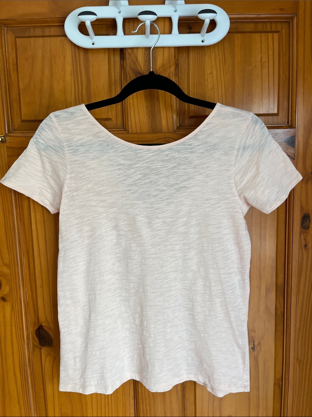 Sezane Soft Blush Scoop Neck Short Sleeve Tee